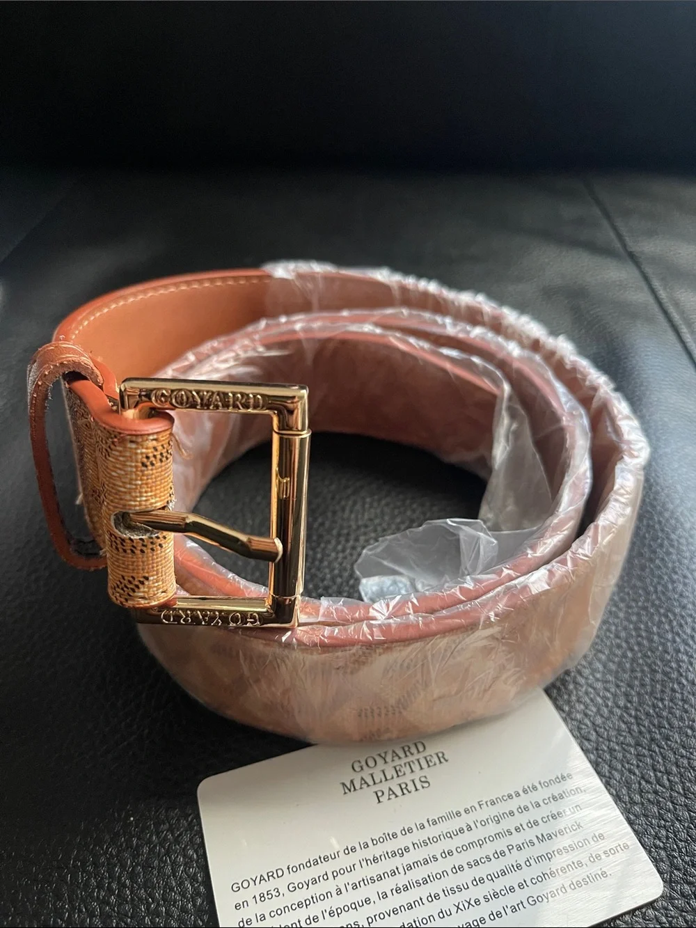 Goyard Orange Goyardine Belt with Gold-Tone Buckle